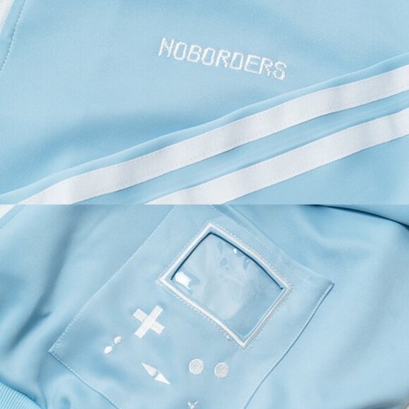 NEW ACDC RAG - Game Over Pastel Blue Jersey Oversized Jacket - Picture 6 of 8